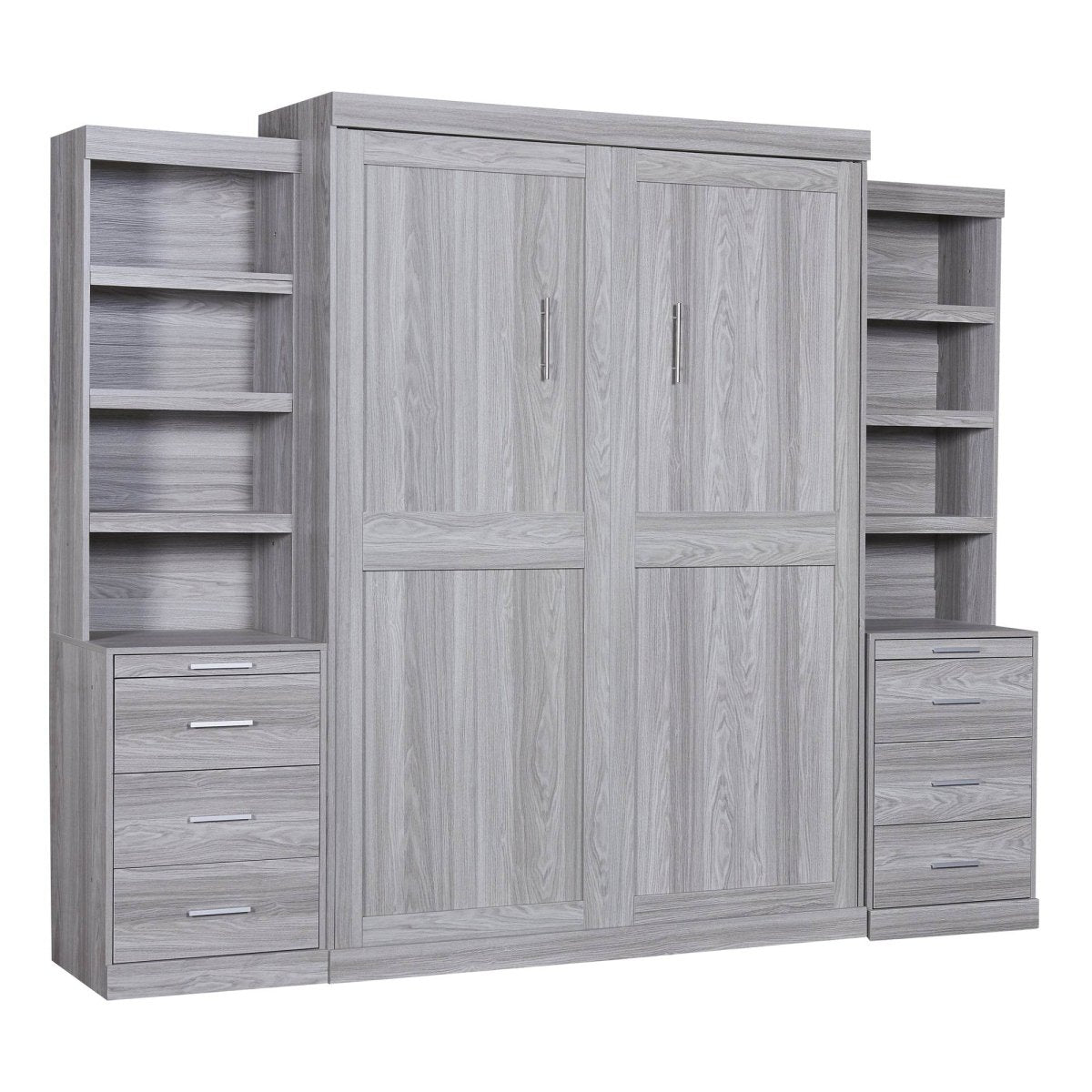 Full Size Gray Murphy Bed With Storage Drawers - Sleep Galleria