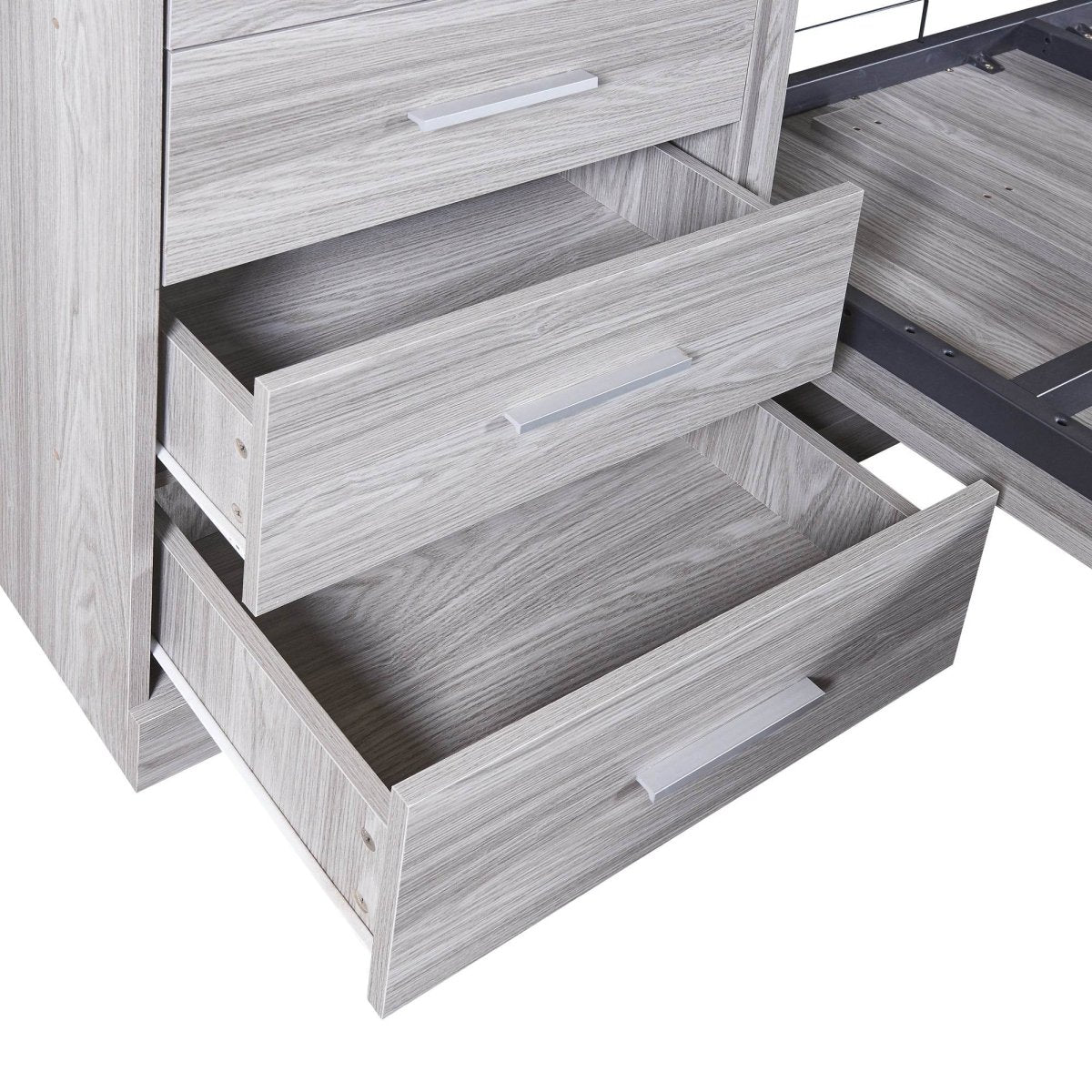 Full Size Gray Murphy Bed With Storage Drawers - Sleep Galleria