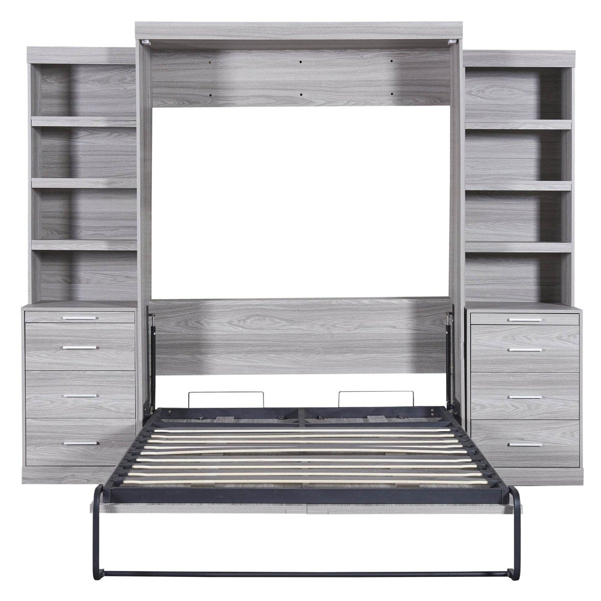 Full Size Gray Murphy Bed With Storage Drawers - Sleep Galleria