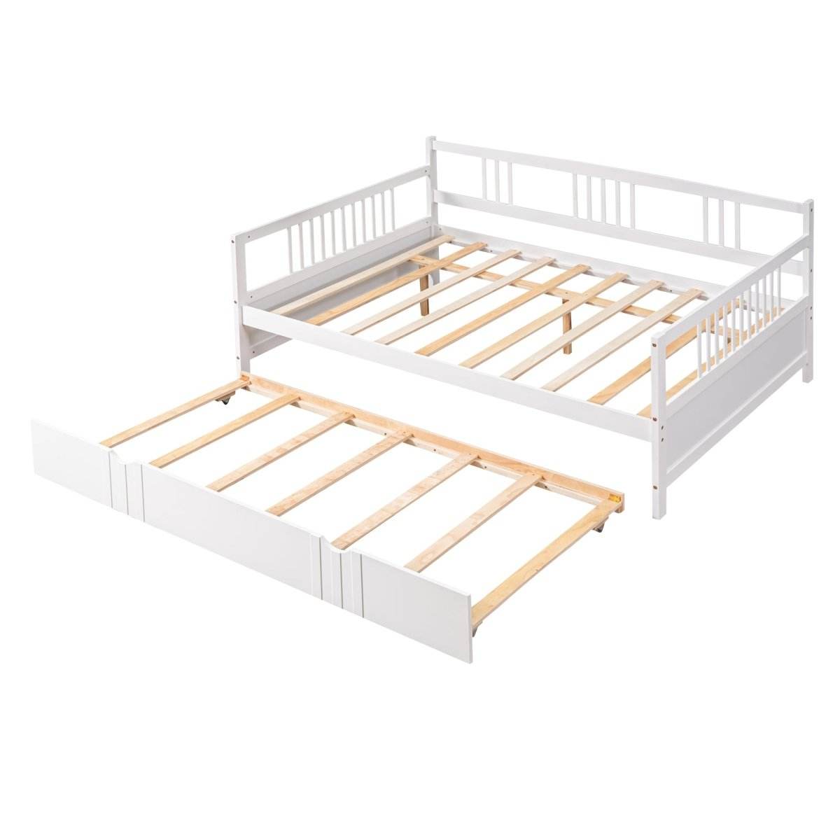 Full Size Solid Wood Daybed With Twin Trundle - Sleep Galleria