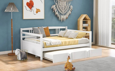 Full Size Solid Wood Daybed With Twin Trundle - Sleep Galleria