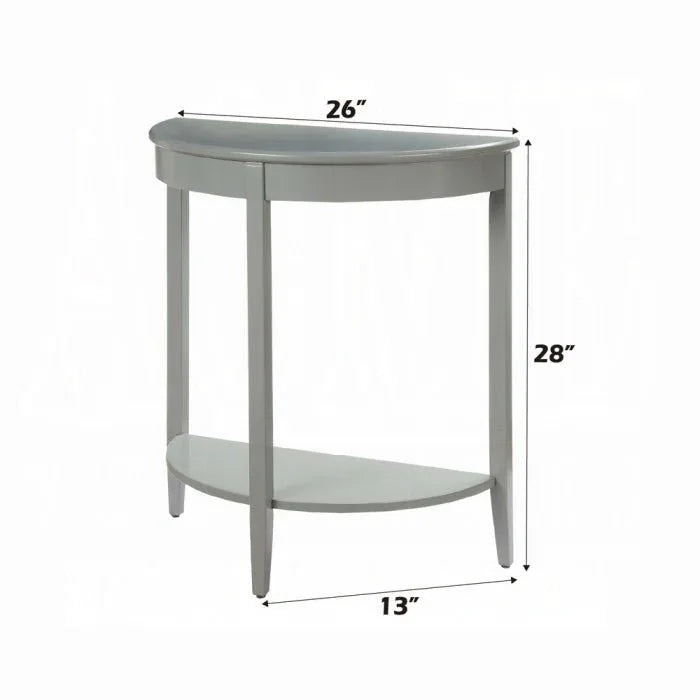 Gray Half Moon Synthetic Wood Console Table - Omega Lifestyles