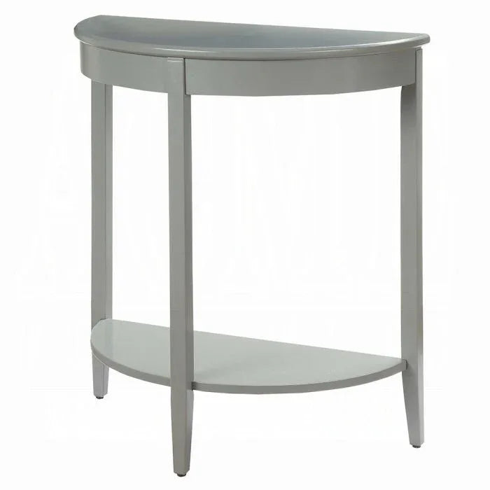 Gray Half Moon Synthetic Wood Console Table - Omega Lifestyles
