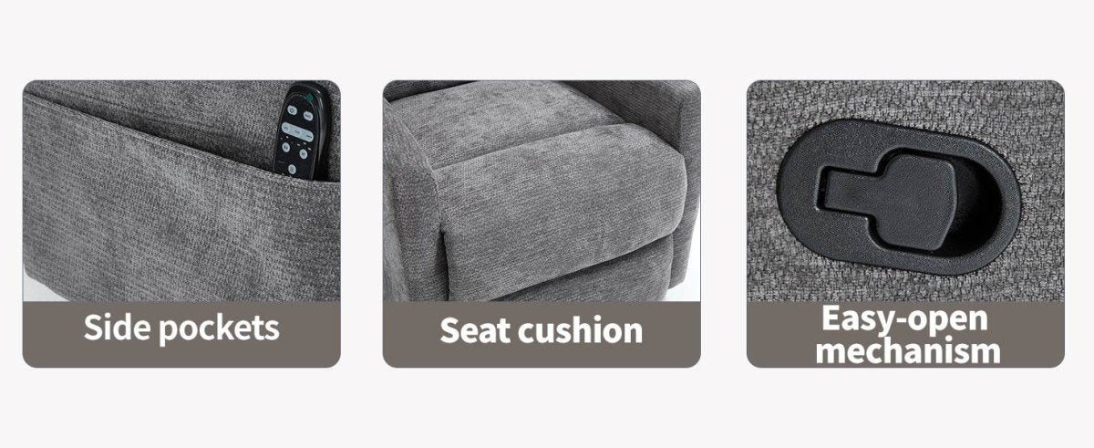 Heat Massage Recliner Chair With Swivel Rocker And Lumbar - Veluna - Omega Lifestyles