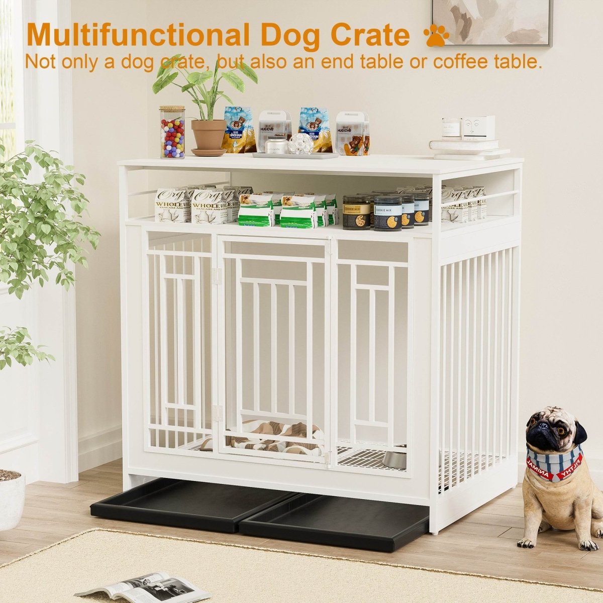 Heavy Duty Wooden Dog Crate Furniture With Storage - Sleep Galleria