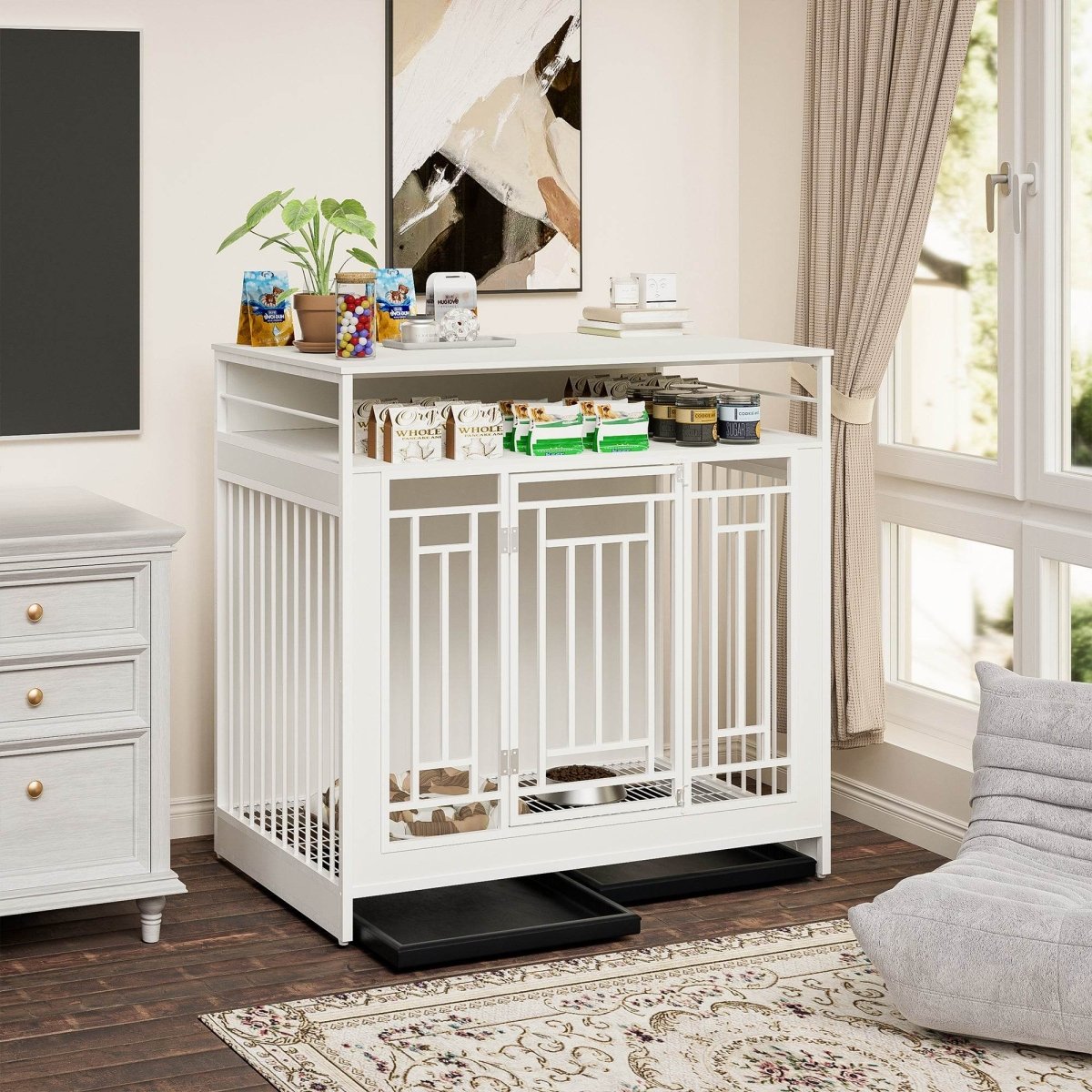 Heavy Duty Wooden Dog Crate Furniture With Storage - Sleep Galleria