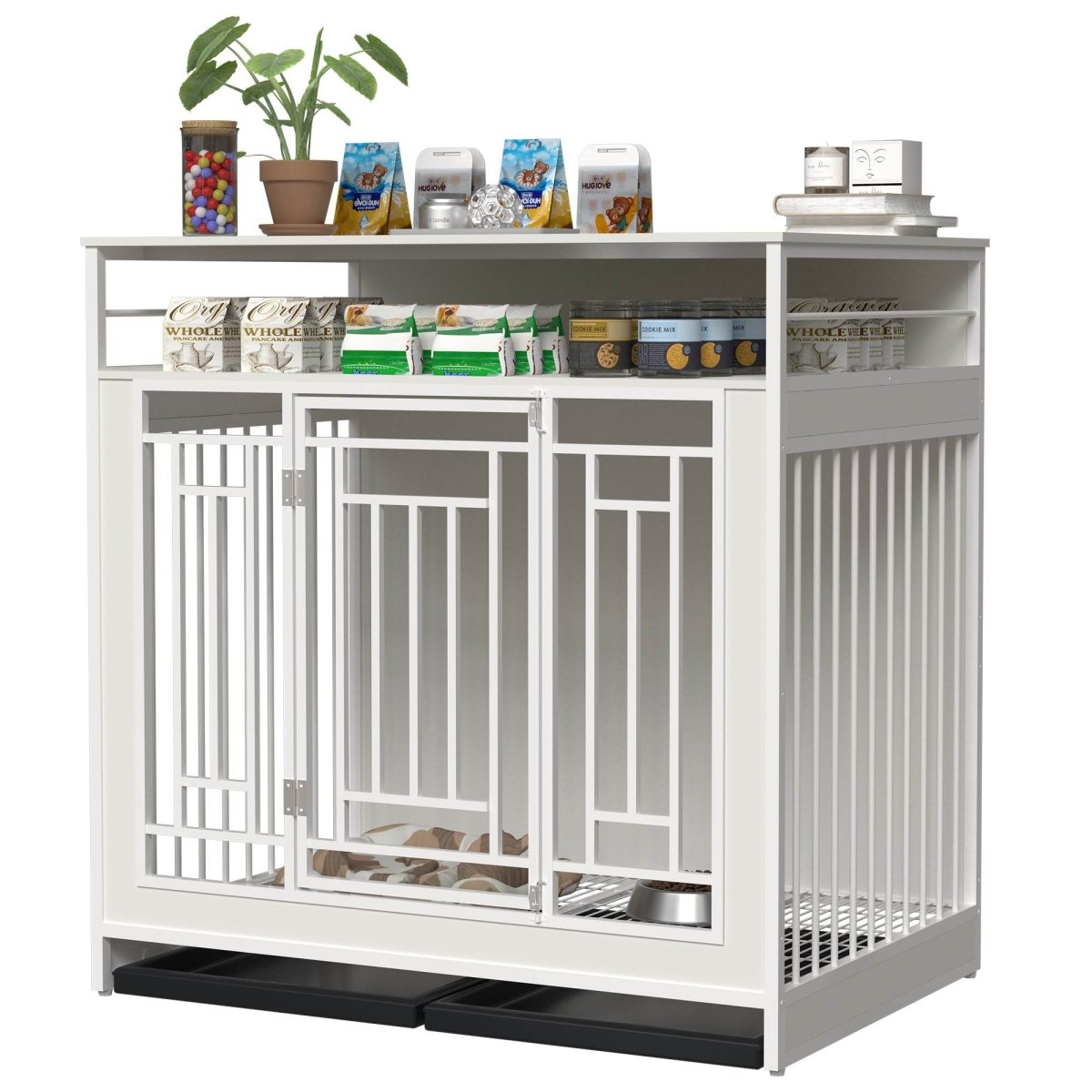 Heavy Duty Wooden Dog Crate Furniture With Storage - Sleep Galleria