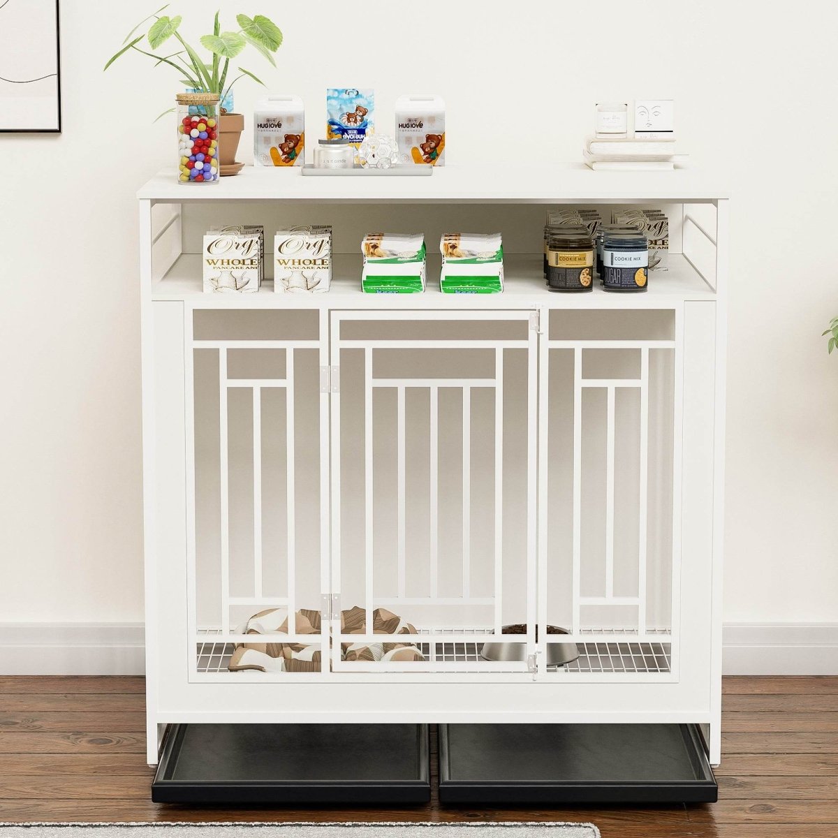 Heavy Duty Wooden Dog Crate Furniture With Storage - Sleep Galleria