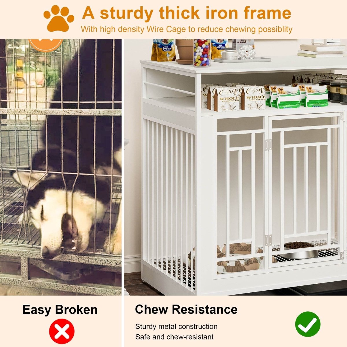 Heavy Duty Wooden Dog Crate Furniture With Storage - Sleep Galleria