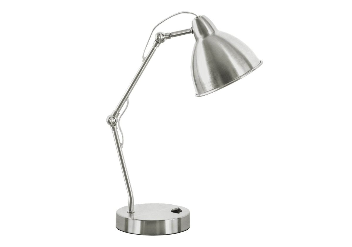Industrial Nickel Metal USB Port Table Lamp - Sleep Galleria
