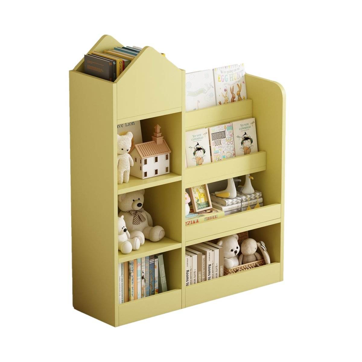 Kids Wooden Bookshelf Storage Organizer With Baskets - Sleep Galleria