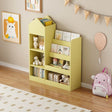 Kids Wooden Bookshelf Storage Organizer With Baskets - Sleep Galleria