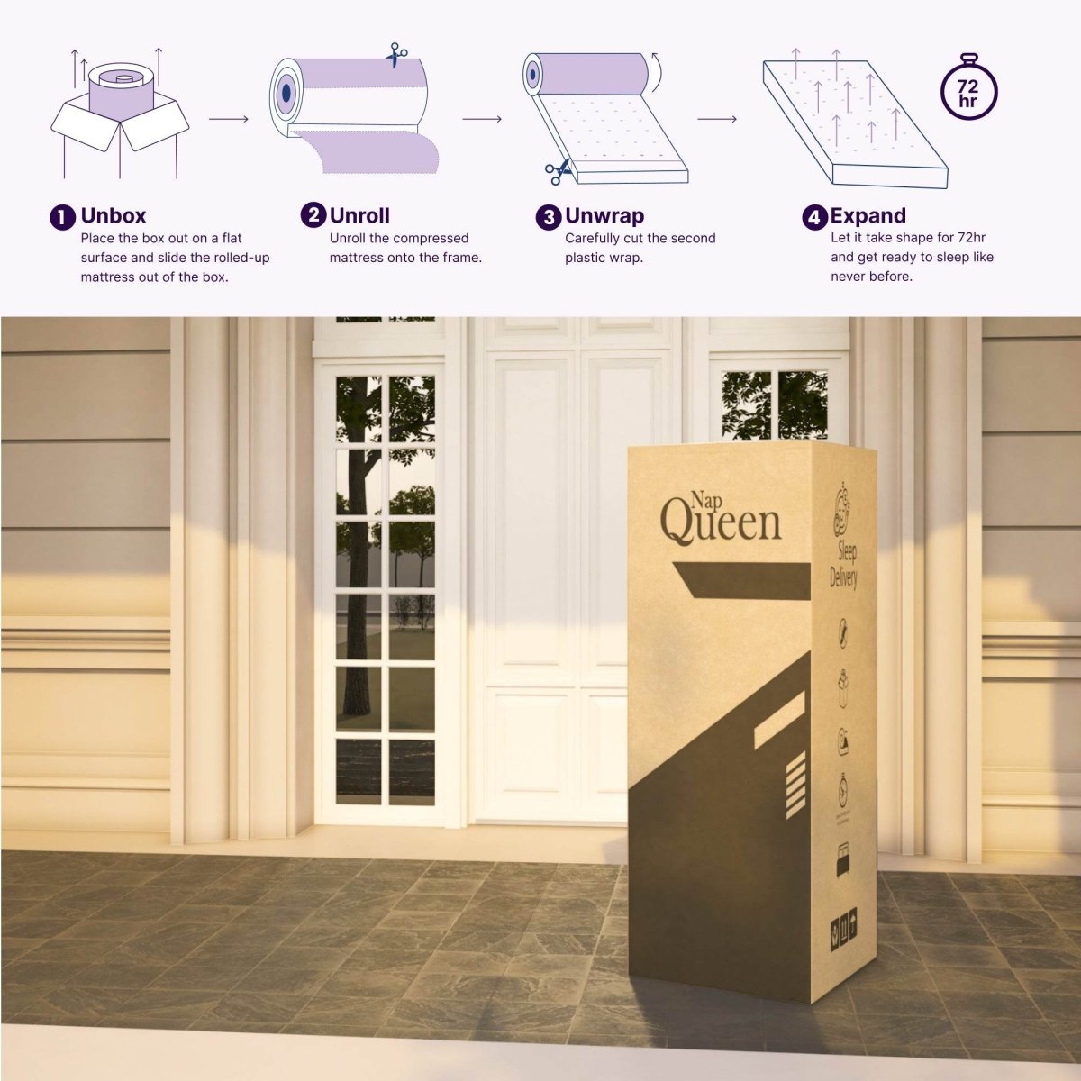 Medium 14 - Inch Orthopedic Hybrid Memory Foam King Mattress - Veluna - Omega Lifestyles