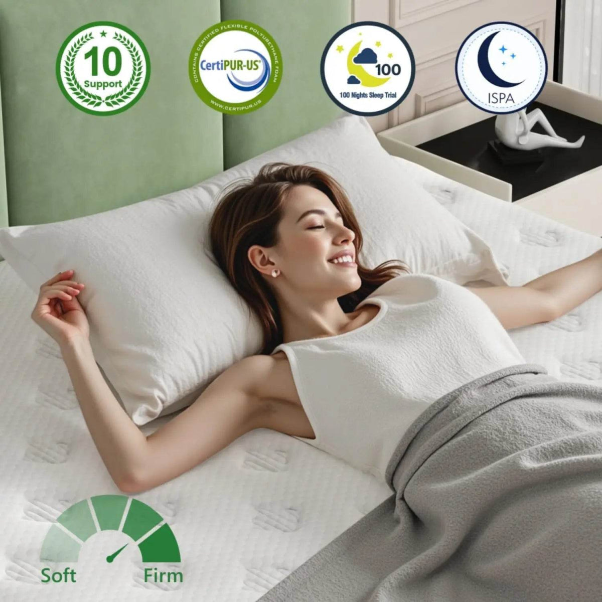 Medium Hybrid 12 - Inch Gel Memory Foam Mattress - Veluna - Sleep Galleria