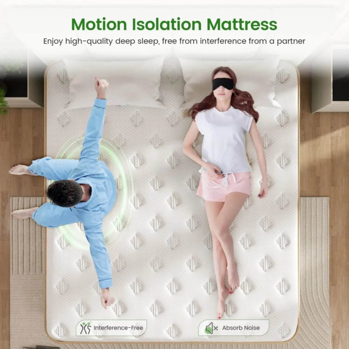 Medium Hybrid 12 - Inch Gel Memory Foam Mattress - Veluna - Sleep Galleria