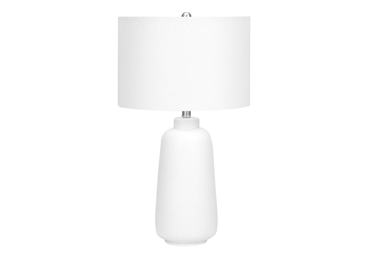 Modern Cream Ceramic Table Lamp With Ivory Shade - Sleep Galleria