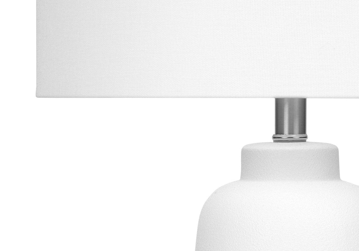 Modern Cream Ceramic Table Lamp With Ivory Shade - Sleep Galleria