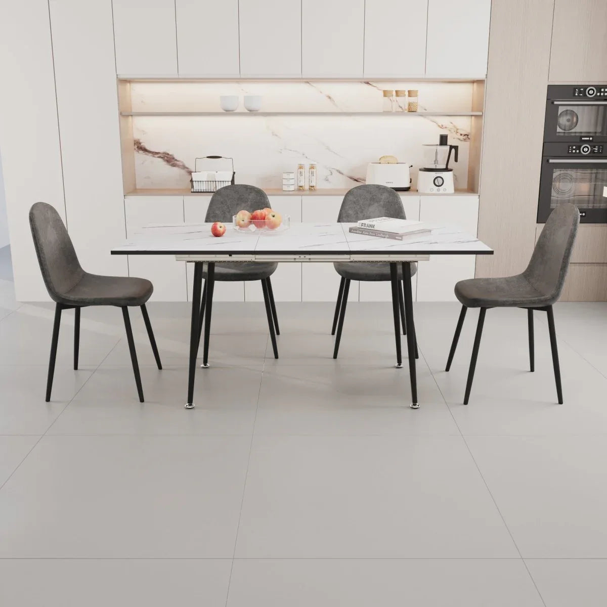 Modern Extendable MDF Dining Table And Chair Set - Omega Lifestyles