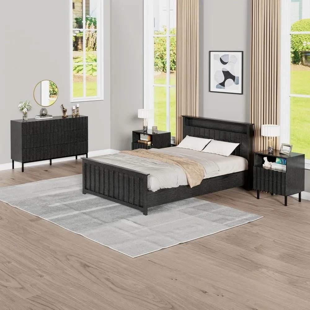 Modern Fluted Solid Wood Bedroom Furniture Set - Omega Lifestyles