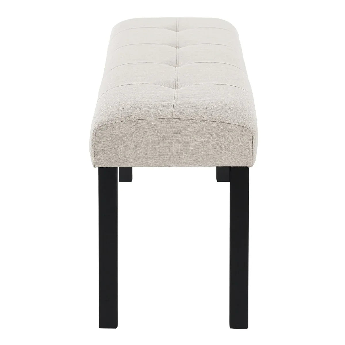 Modern Tufted Linen Upholstered Rubber Wood Bench - Omega Lifestyles