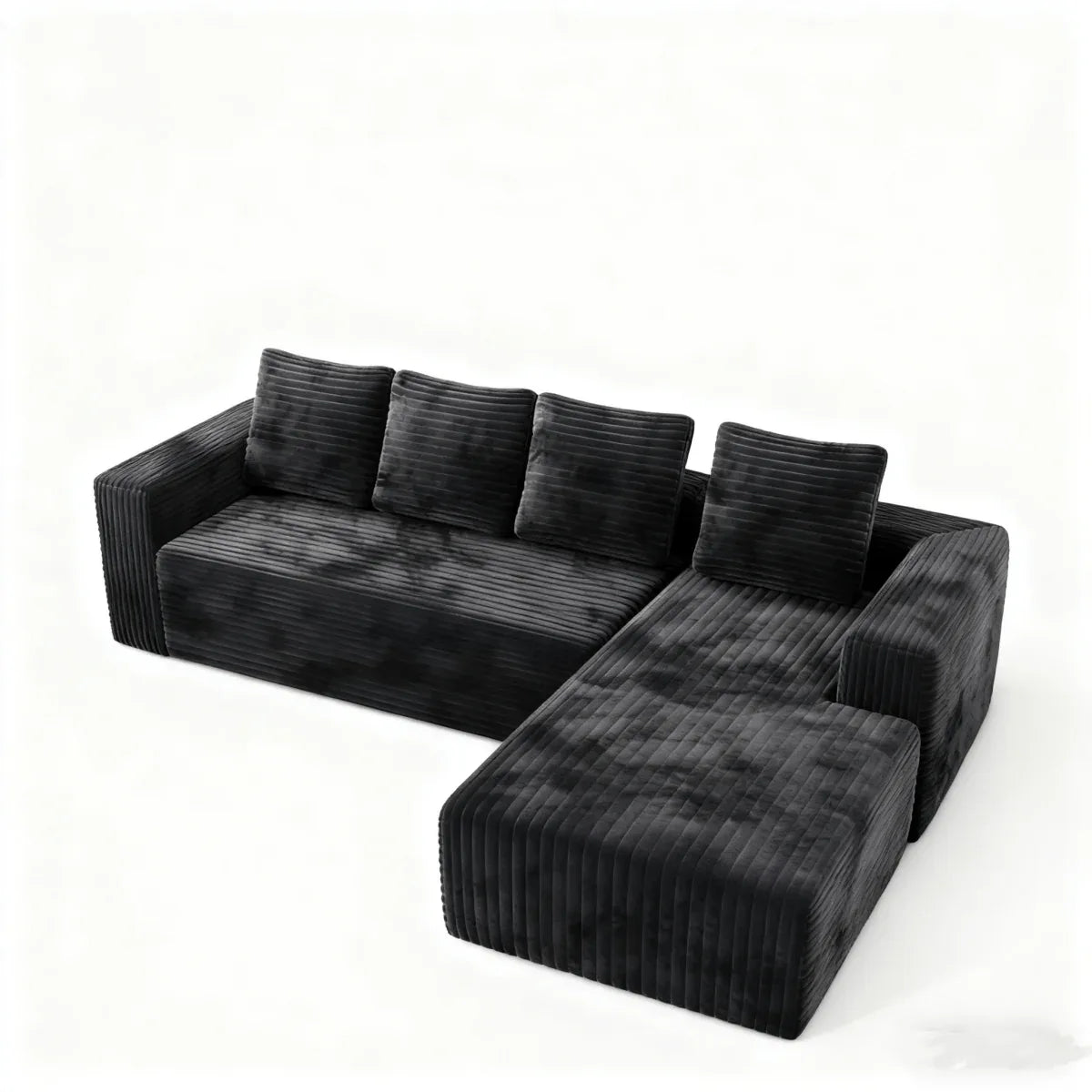 Modular Corduroy Memory Foam 3-Seat Soft Sectional Sofa - Omega Lifestyles