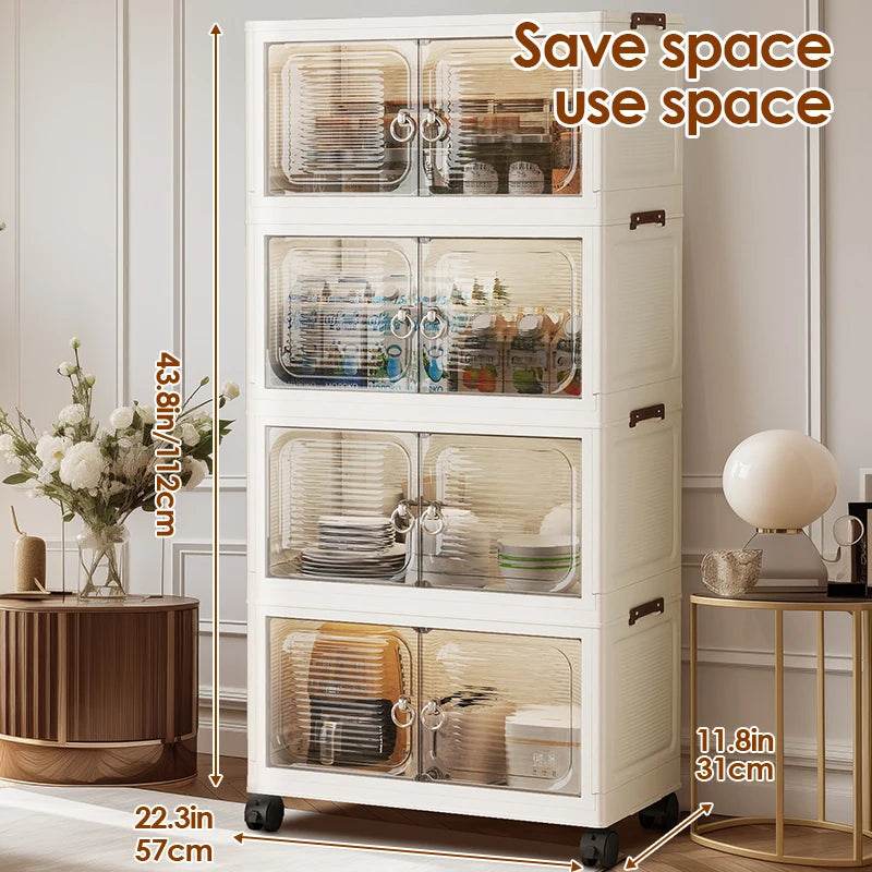 Multi-Layer Folding Closet Organizer with Wheels - Omega Lifestyles