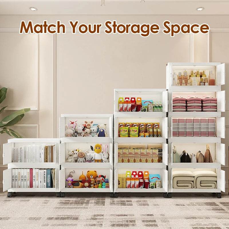 Multi-Layer Folding Closet Organizer with Wheels - Omega Lifestyles