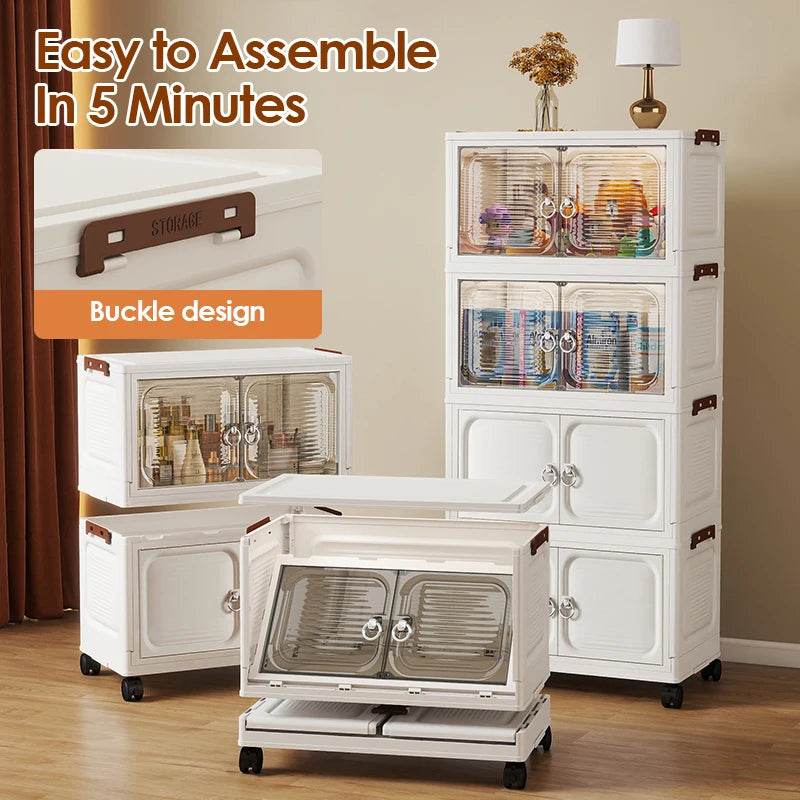 Multi-Layer Folding Closet Organizer with Wheels - Omega Lifestyles