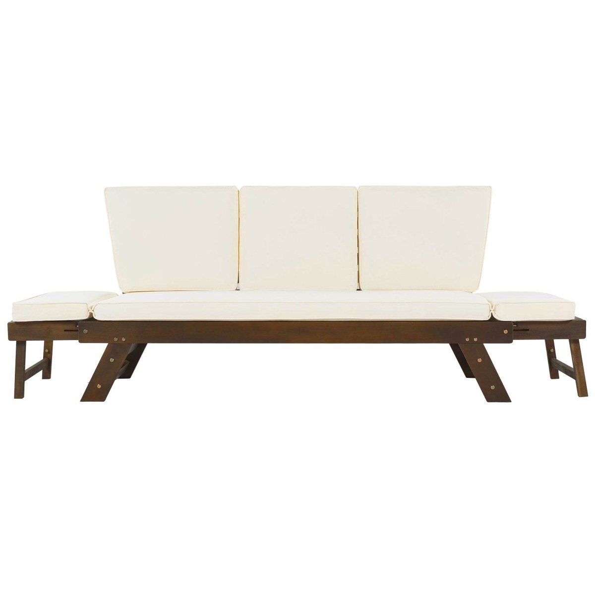 Outdoor Adjustable Acacia Wood Patio Daybed With Cushions - Sleep Galleria