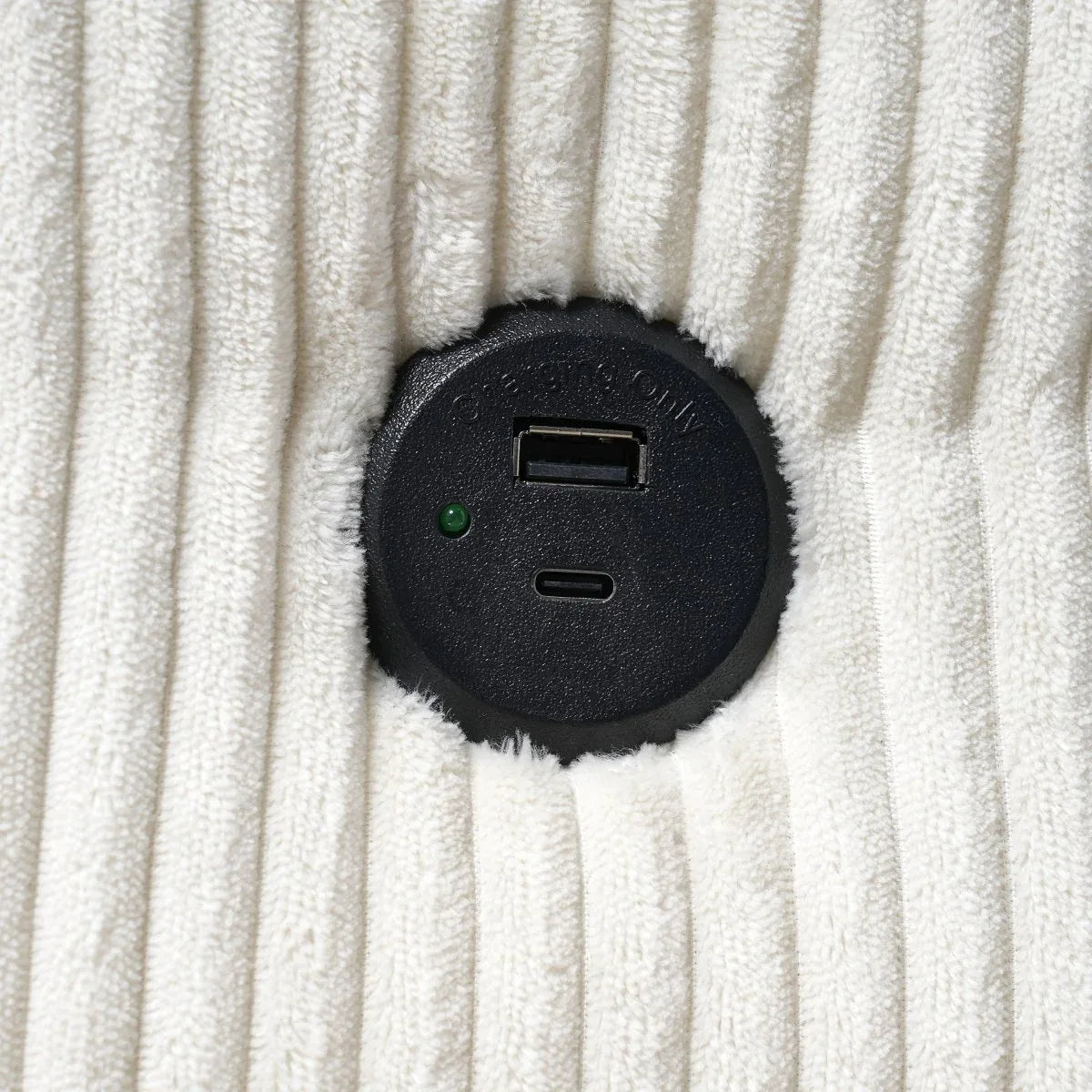 Plush Oversized Corduroy Chaise Lounge With Ottoman - Omega Lifestyles