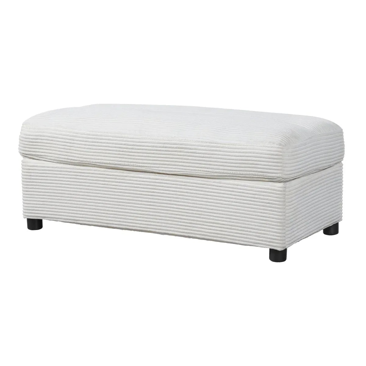 Plush Oversized Corduroy Chaise Lounge With Ottoman - Omega Lifestyles