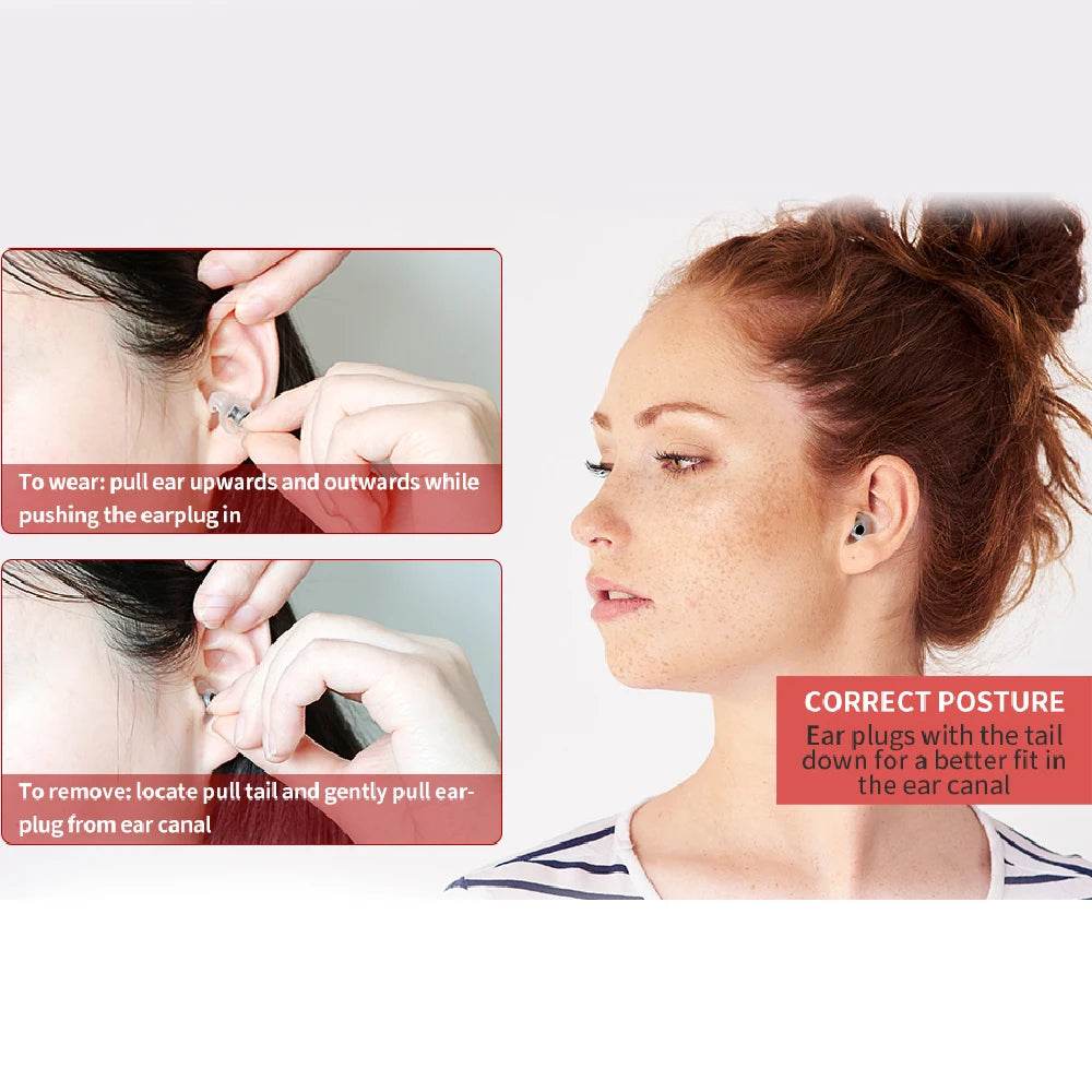 Reusable Hypoallergenic Silicone Noise Reduction Earplugs - Sleep Galleria