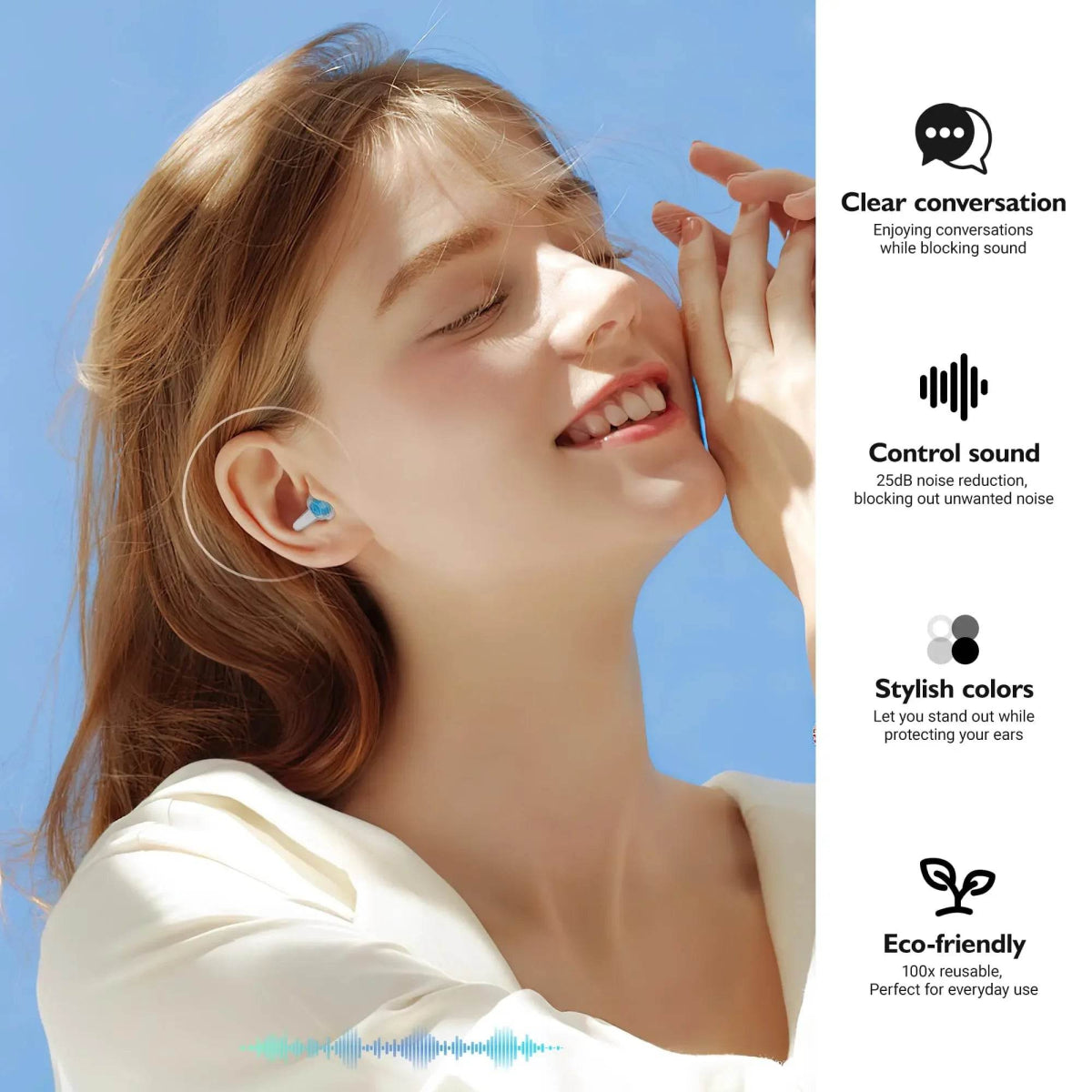 Reusable Hypoallergenic Silicone Noise Reduction Earplugs - Sleep Galleria