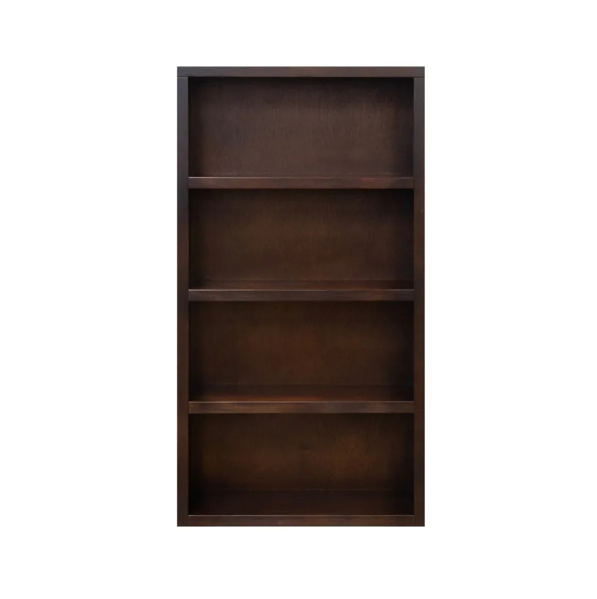 Rosewood Finish 60-Inch High Wooden Bookshelf - Omega Lifestyles