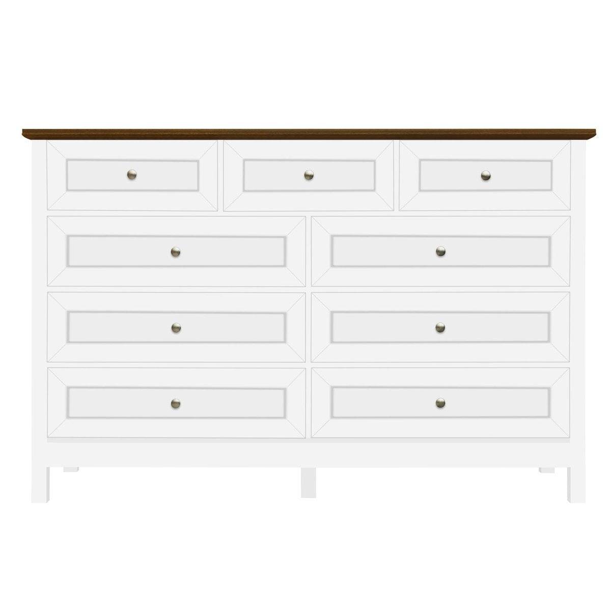 Rustic White Wood Storage Dresser With 9 Drawers - Sleep Galleria