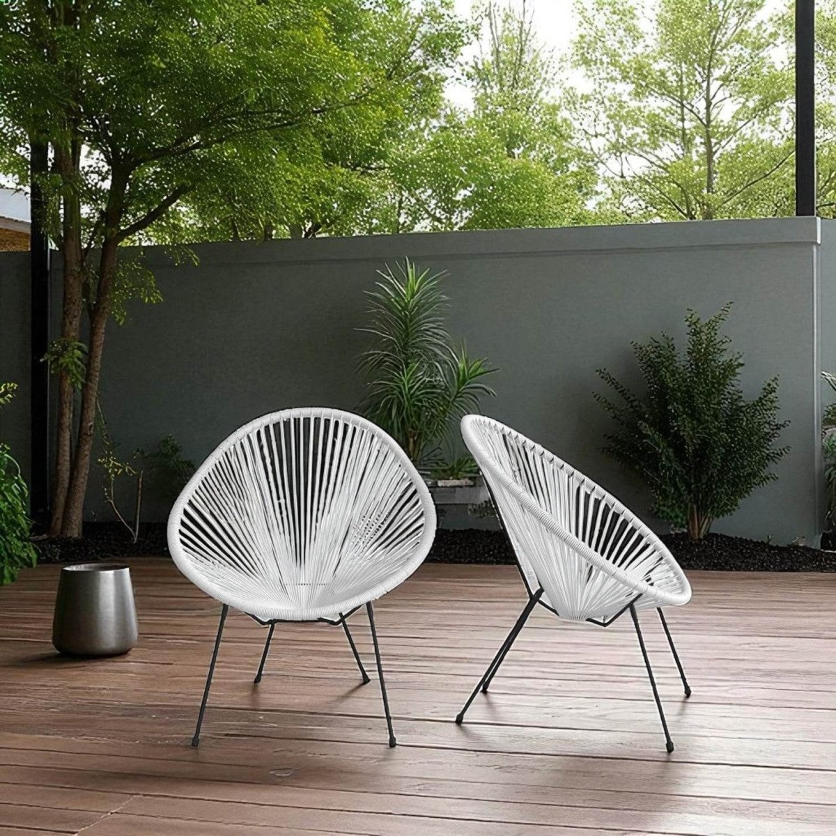 Set of 2 Mid - Century Modern Outdoor Aluminum Lounge Chairs - Veluna - Omega Lifestyles