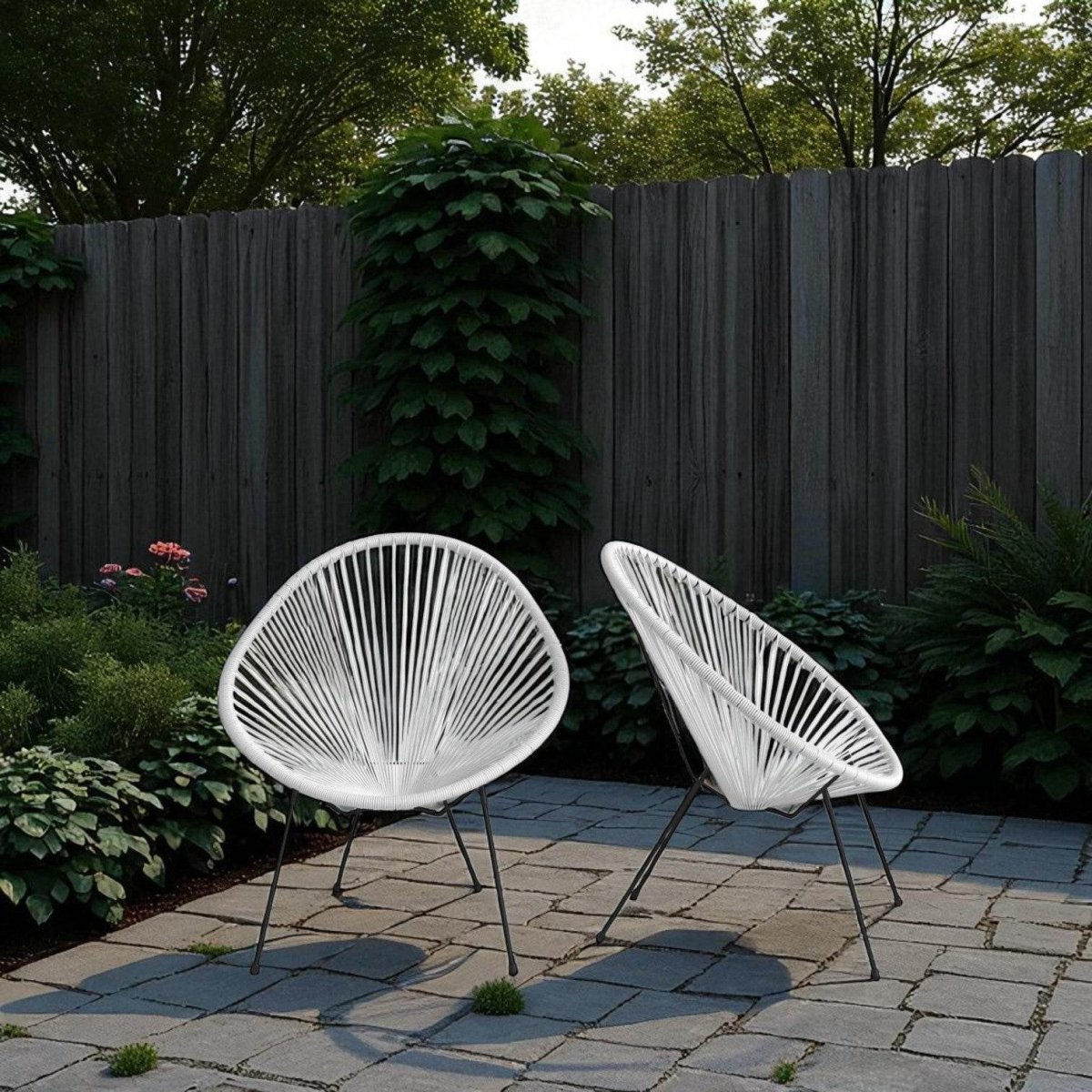 Set of 2 Mid - Century Modern Outdoor Aluminum Lounge Chairs - Veluna - Omega Lifestyles