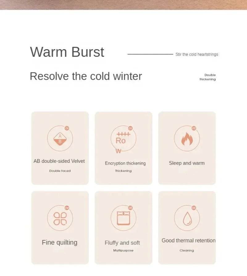 Soft Lamb Velvet Warm Winter Quilt Blanket - Sleep Galleria