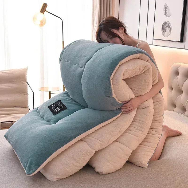 Soft Lamb Velvet Warm Winter Quilt Blanket - Sleep Galleria