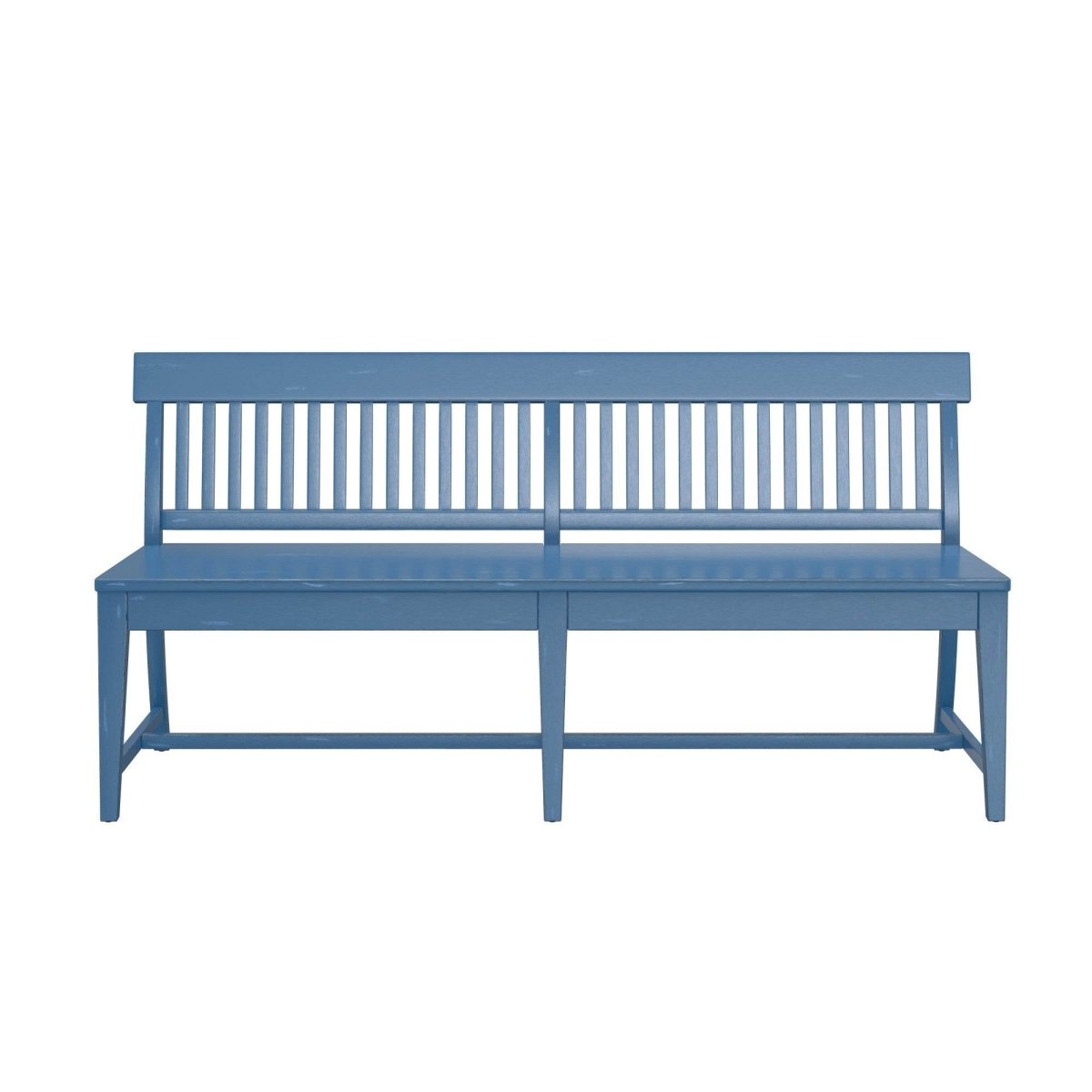 Solid Wood Farmhouse Blue Dining Bench - Veluna - Omega Lifestyles