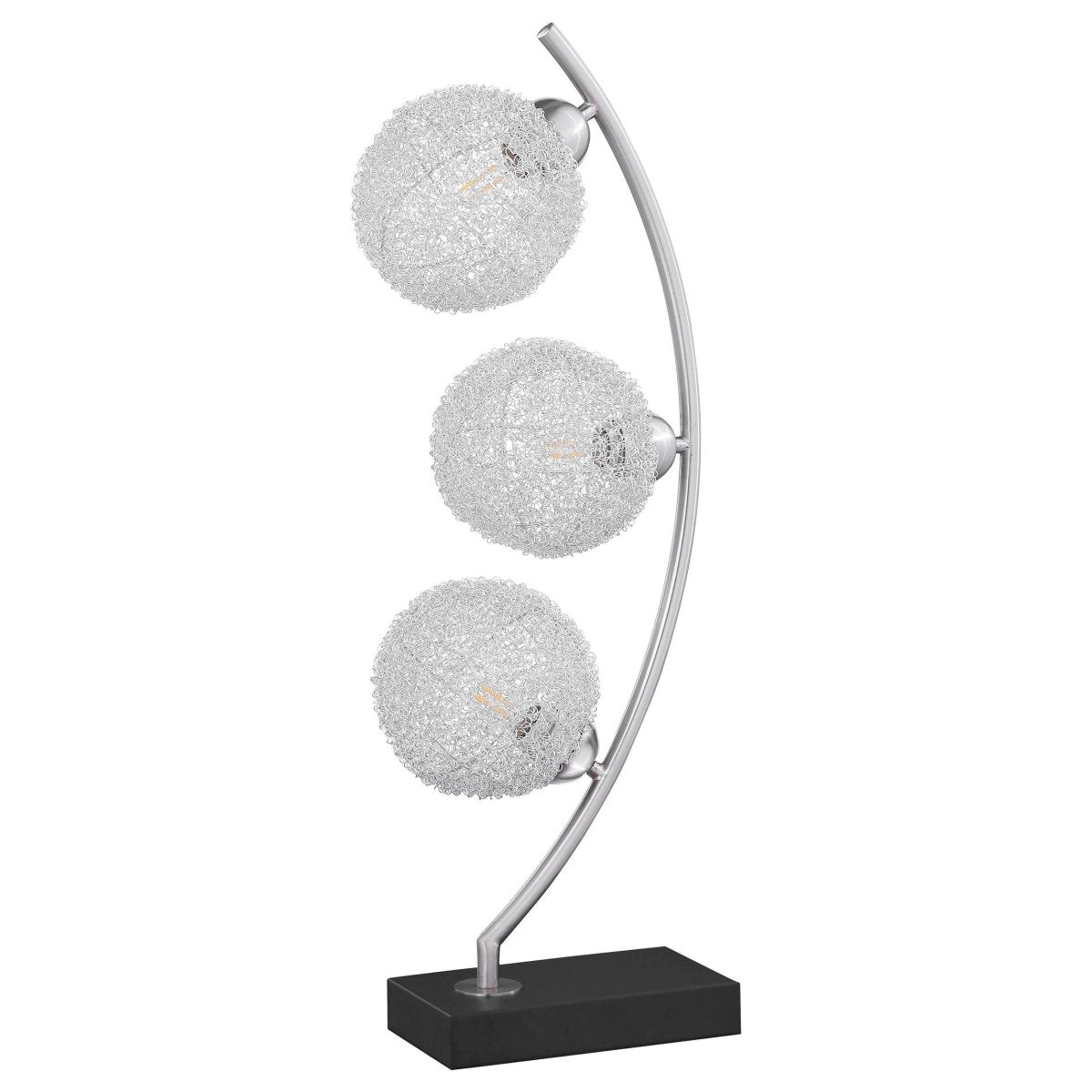 Three-Light Woven Spherical Metal LED Table Lamp - Sleep Galleria