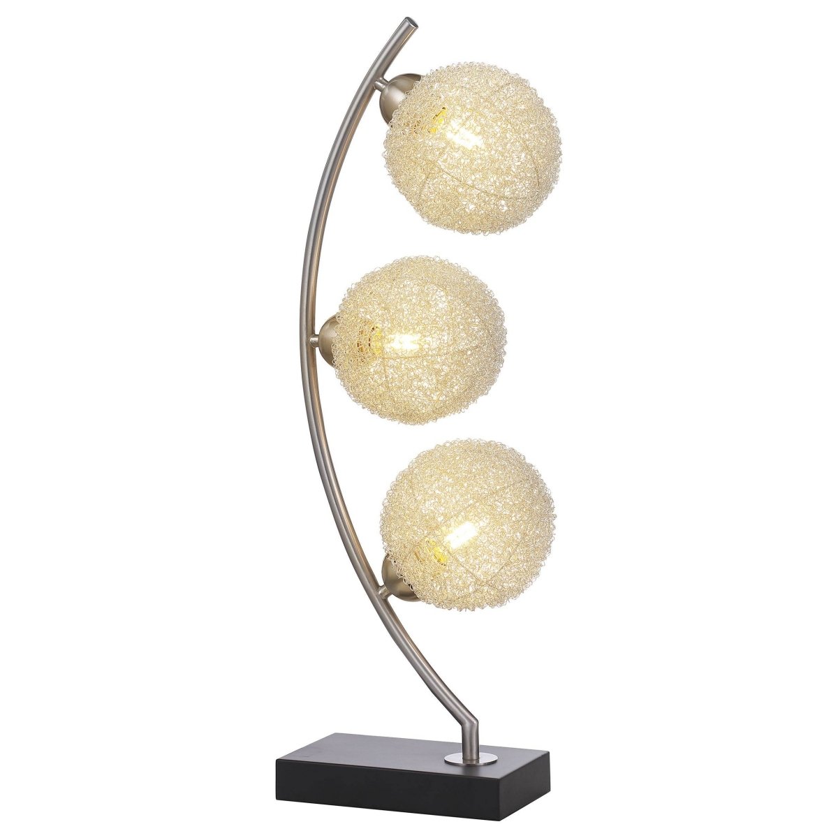 Three-Light Woven Spherical Metal LED Table Lamp - Sleep Galleria