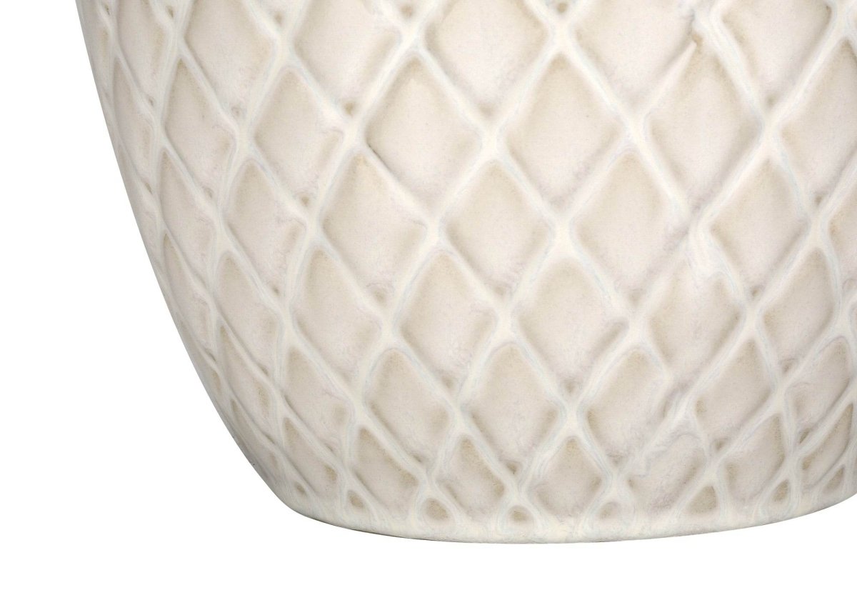 Transitional Cream Ceramic Ginger Jar Table Lamp - Sleep Galleria