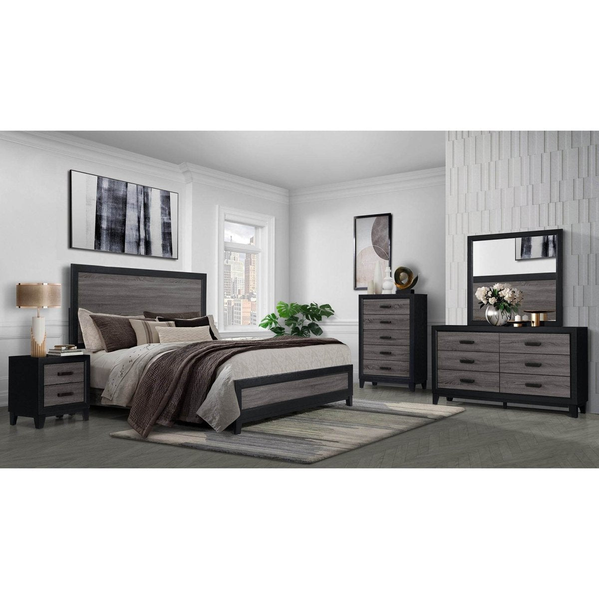 Twin Modern MDF Solid Wood Panel Bed Frame - Veluna - Omega Lifestyles