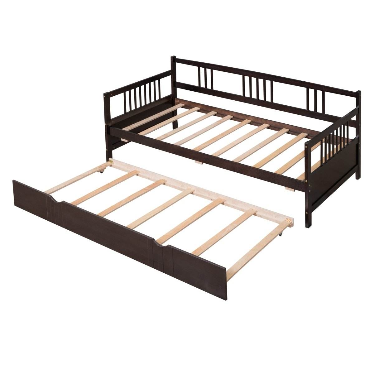 Twin Size Solid Wood Daybed With Trundle Bed - Sleep Galleria