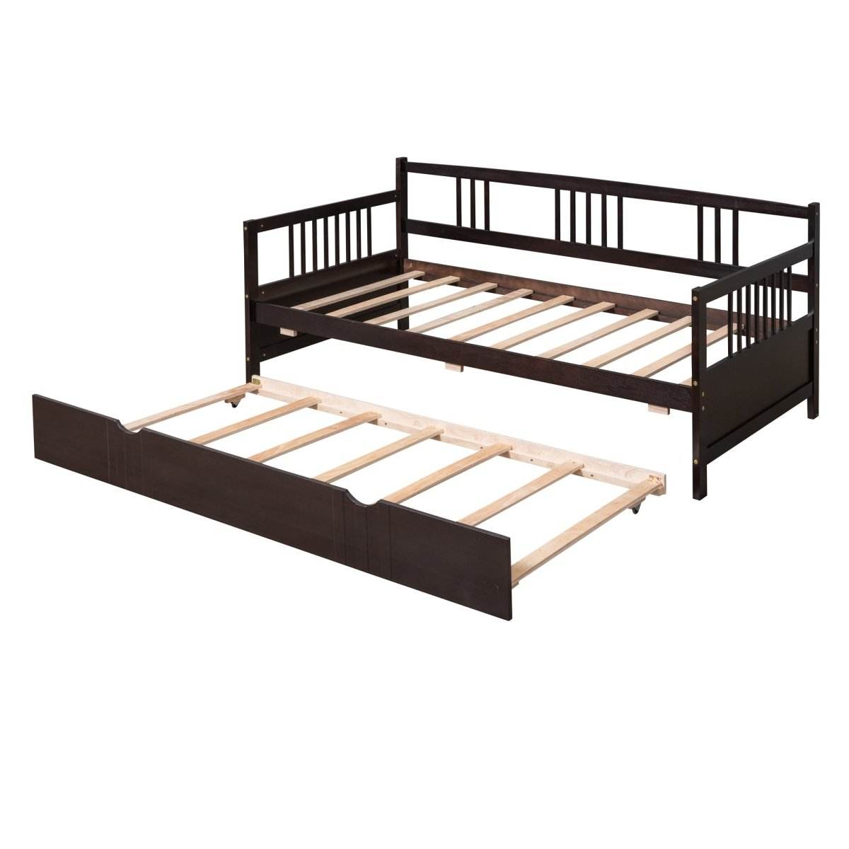 Twin Size Solid Wood Daybed With Trundle Bed - Sleep Galleria