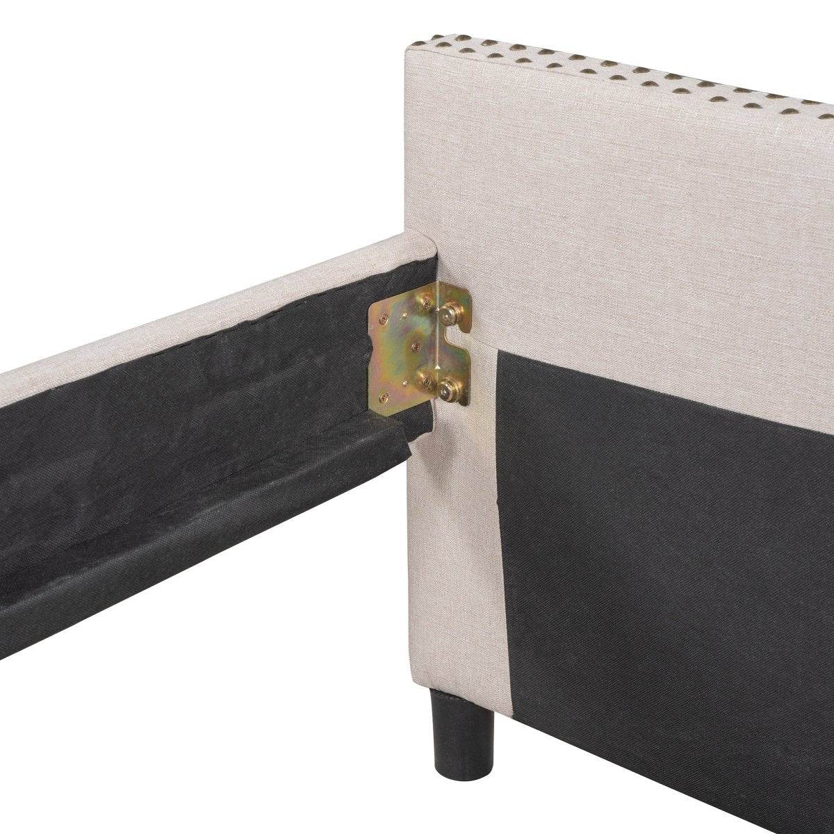 Upholstered Beige Daybed With Two Storage Drawers - Sleep Galleria