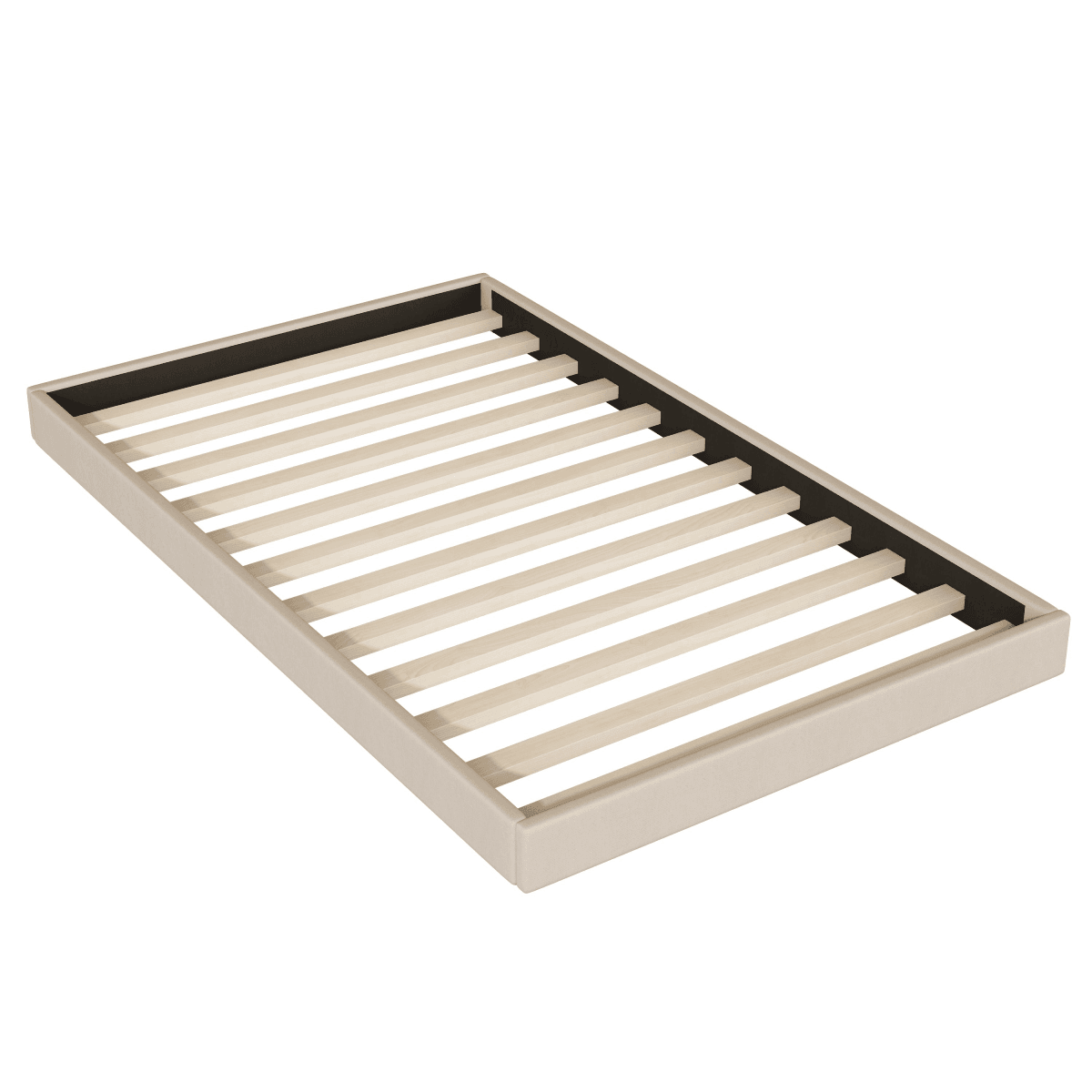 Upholstered Linen Platform Bed With Twin Trundle And USB Ports - Sleep Galleria