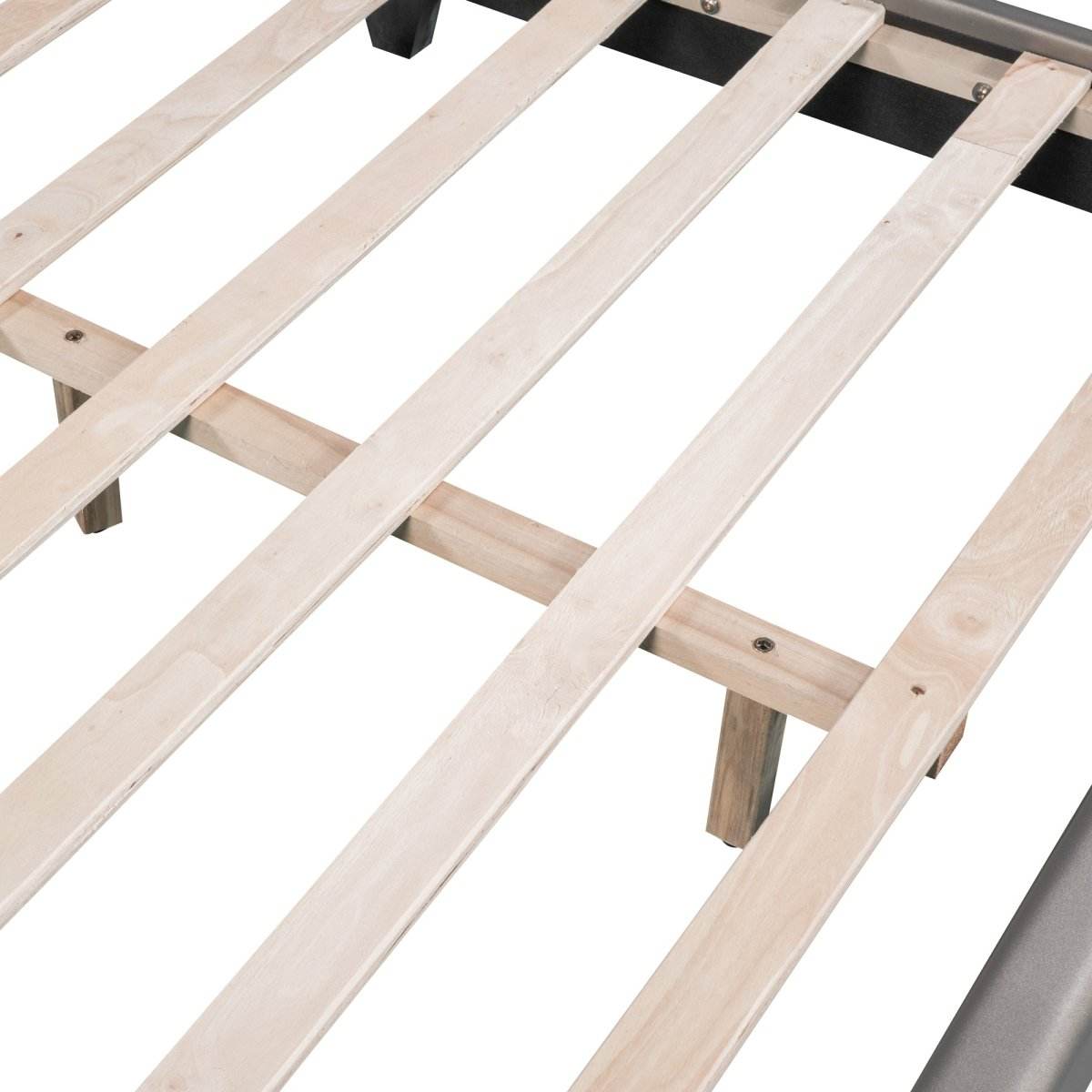 Upholstered PU Leather Platform Bed With Rabbit Ornament - Sleep Galleria