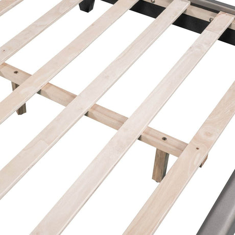 Upholstered PU Leather Platform Bed With Rabbit Ornament - Sleep Galleria